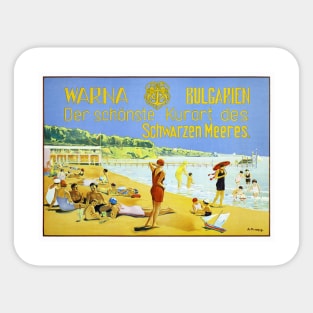 Vintage Travel Poster Varna Bulgaria Sticker